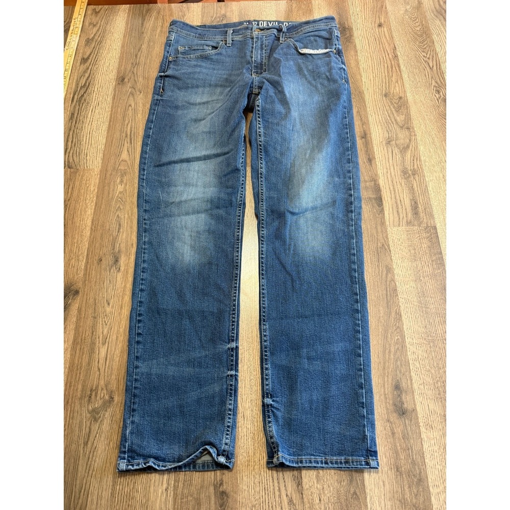 Devil-Dog Dungarees Jeans Mens 34x32 Blue Adult Athletic Slim Stretch Denim